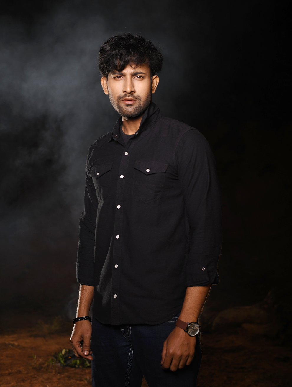ShadowFlex Premium Black Men’s Casual Shirt (WS-003)