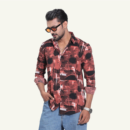 Teal Inferno Men's Full-Sleeve Shirt