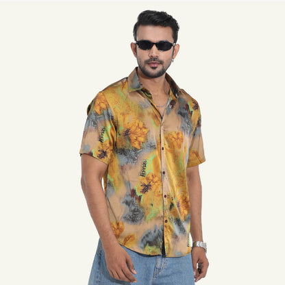 Golden Bloom Resort Half Shirt
