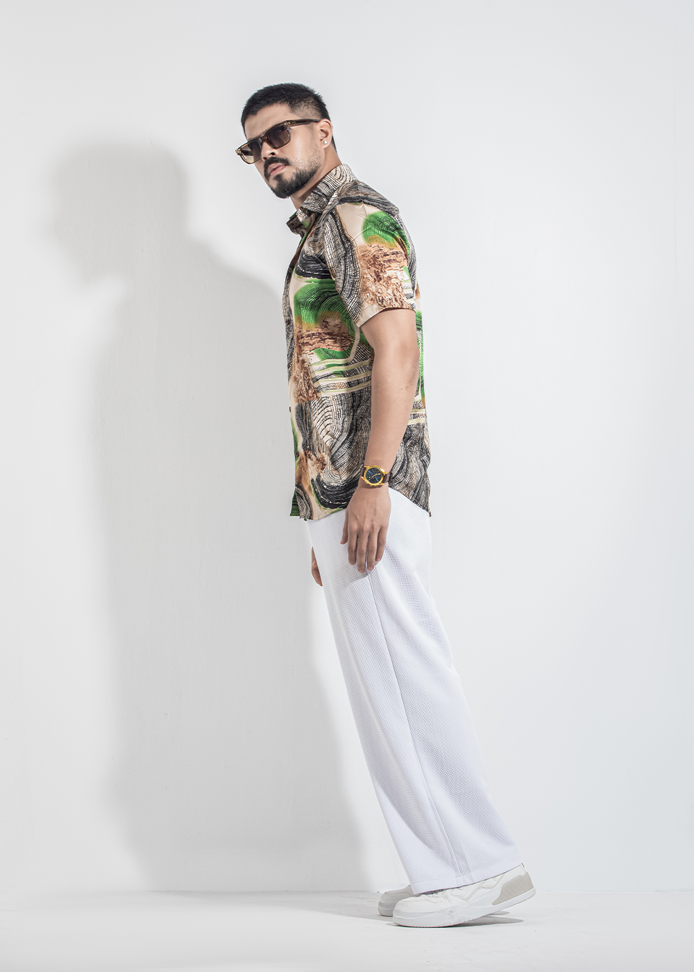 Savanna Swirl Half-Sleeve Printed Shirt