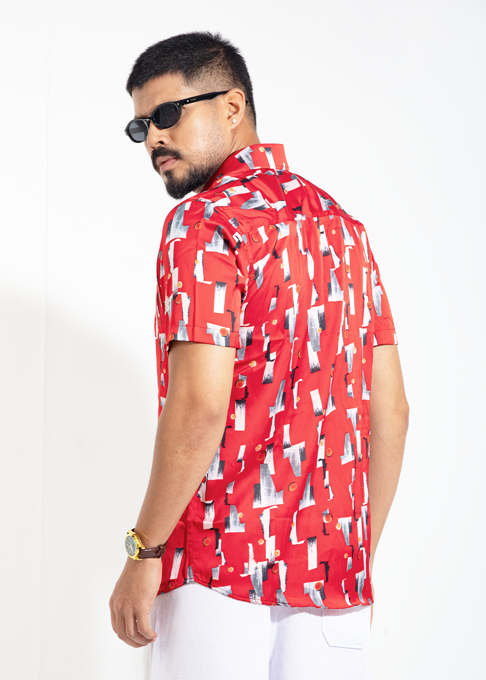 Urban Canvas Red Half-Sleeve Shirt