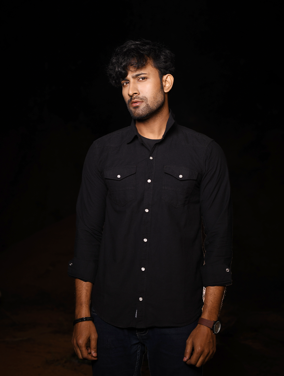 ShadowFlex Premium Black Men’s Casual Shirt (WS-003)