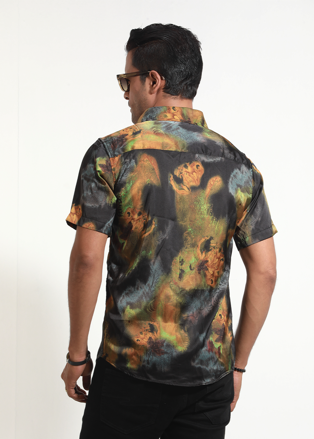 Dark-Golden Sunflower Half-Sleeve Shirt