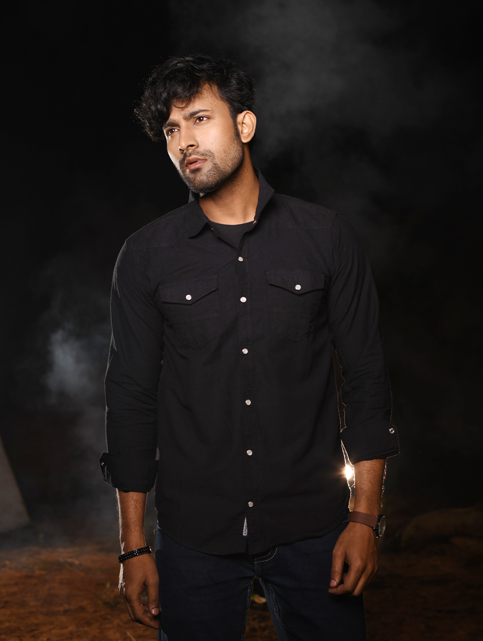 ShadowFlex Premium Black Men’s Casual Shirt (WS-003)