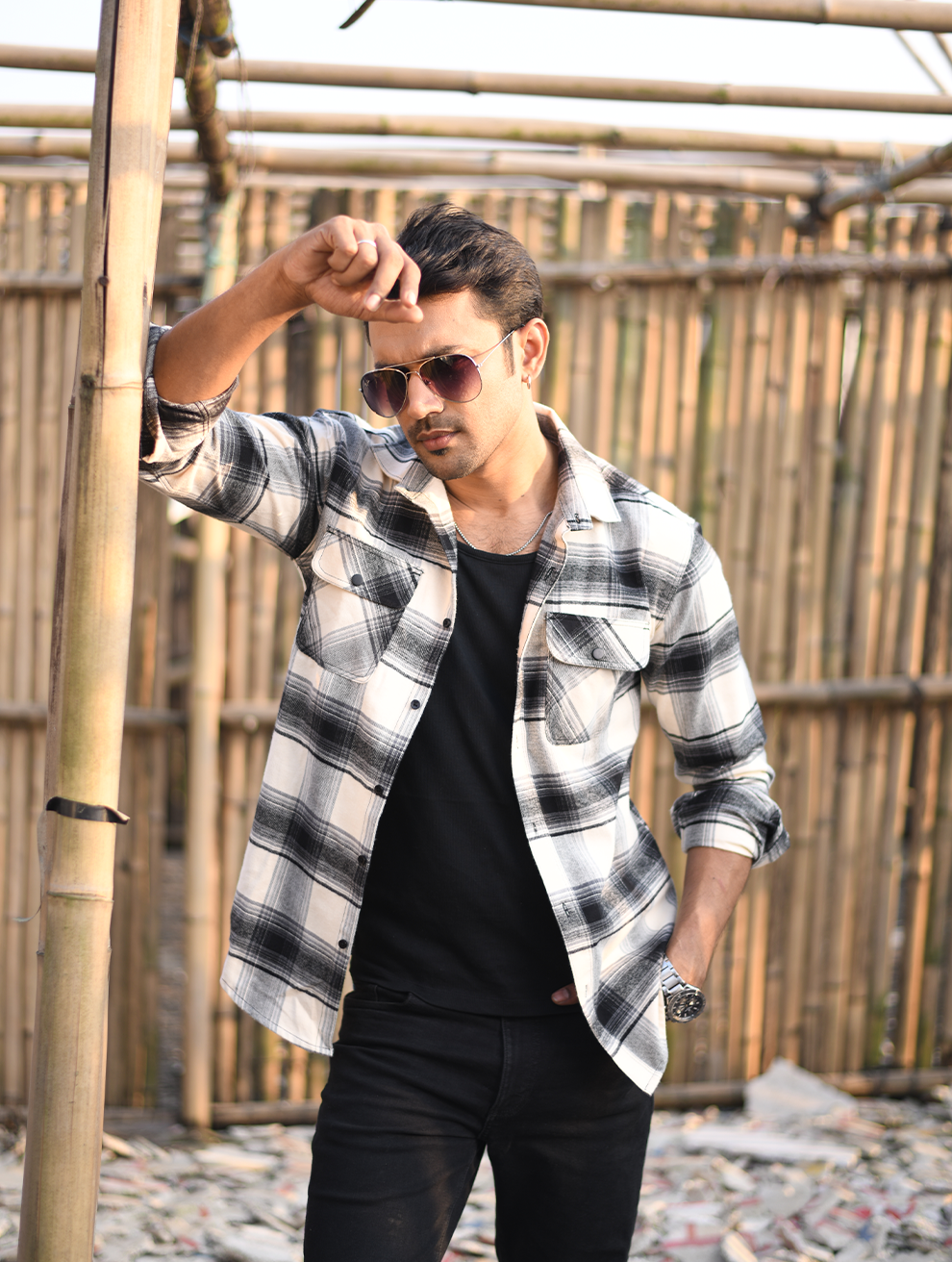 Long Sleeve Checked Flannel Shirt (WFS-001)