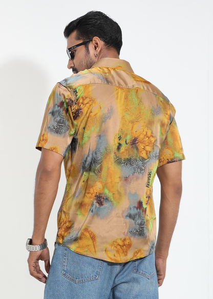 Golden Bloom Resort Half Shirt
