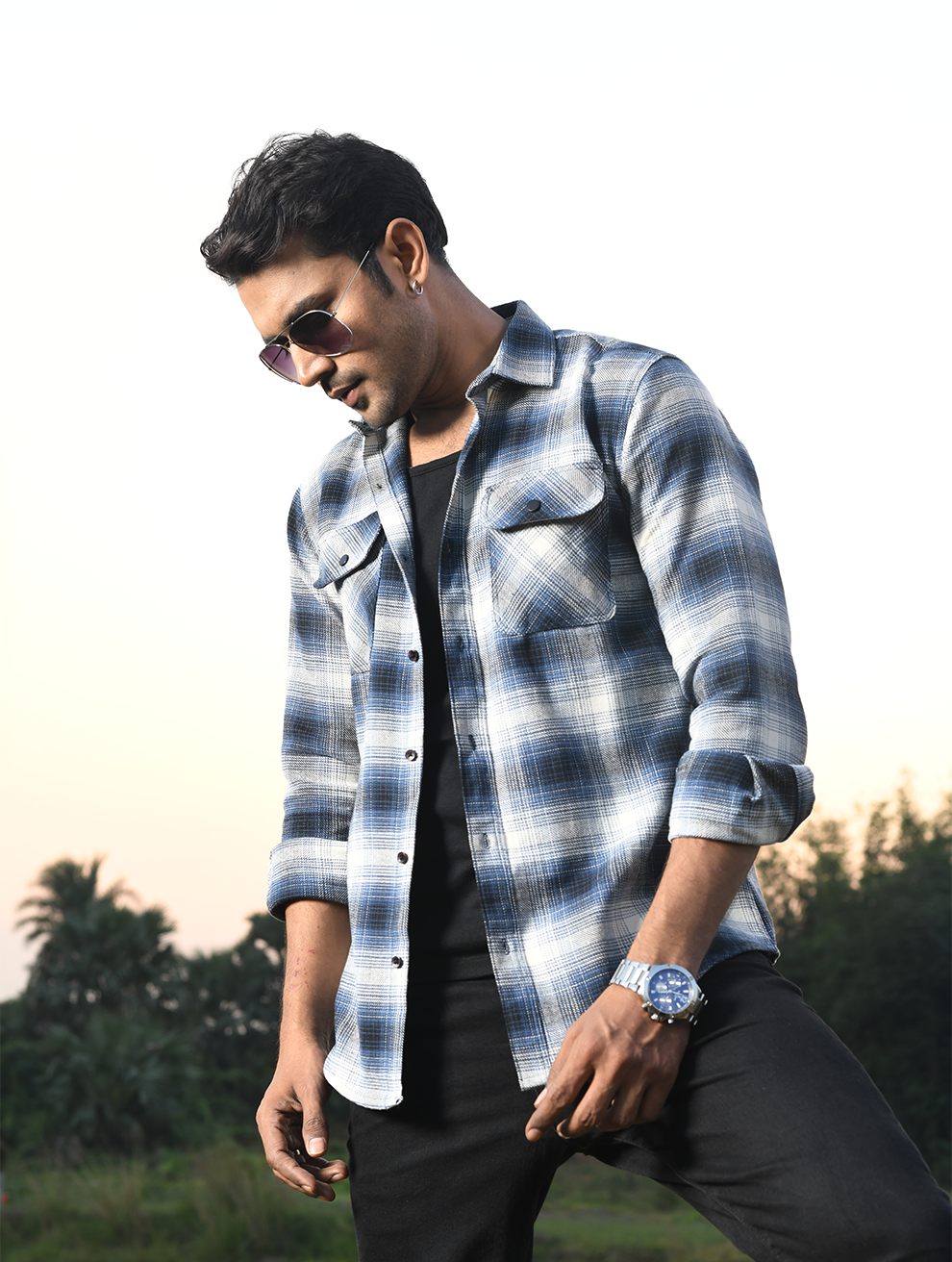 Long Sleeve Checked Flannel Shirt (WFS-003)