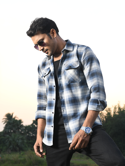 Long Sleeve Checked Flannel Shirt (WFS-003)