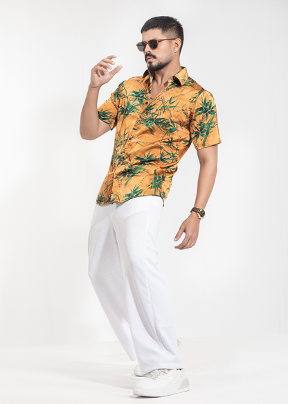 Sunset Jungle Printed Half-Sleeve Shirt
