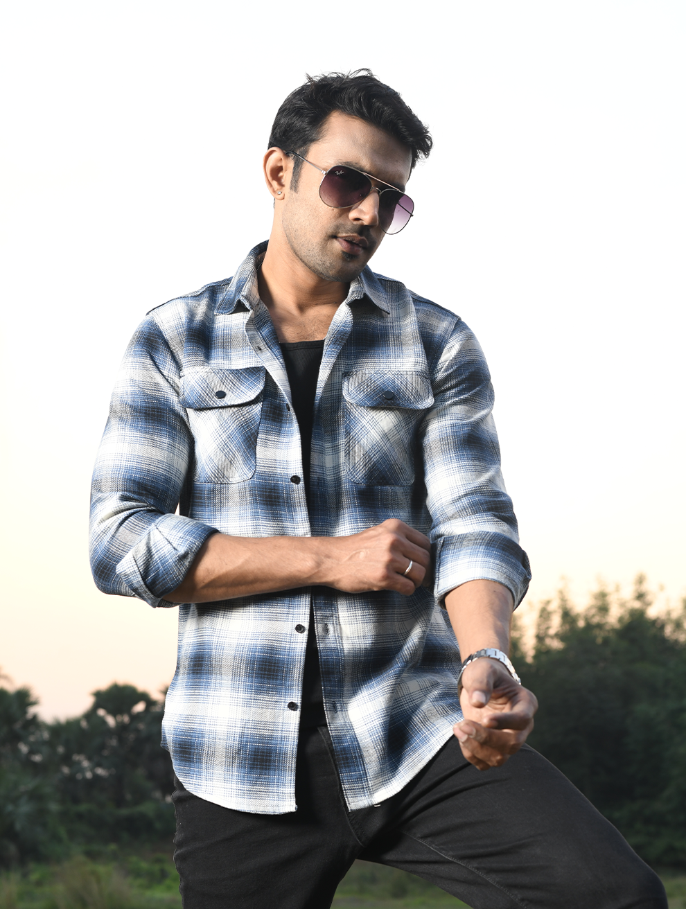 Long Sleeve Checked Flannel Shirt (WFS-003)