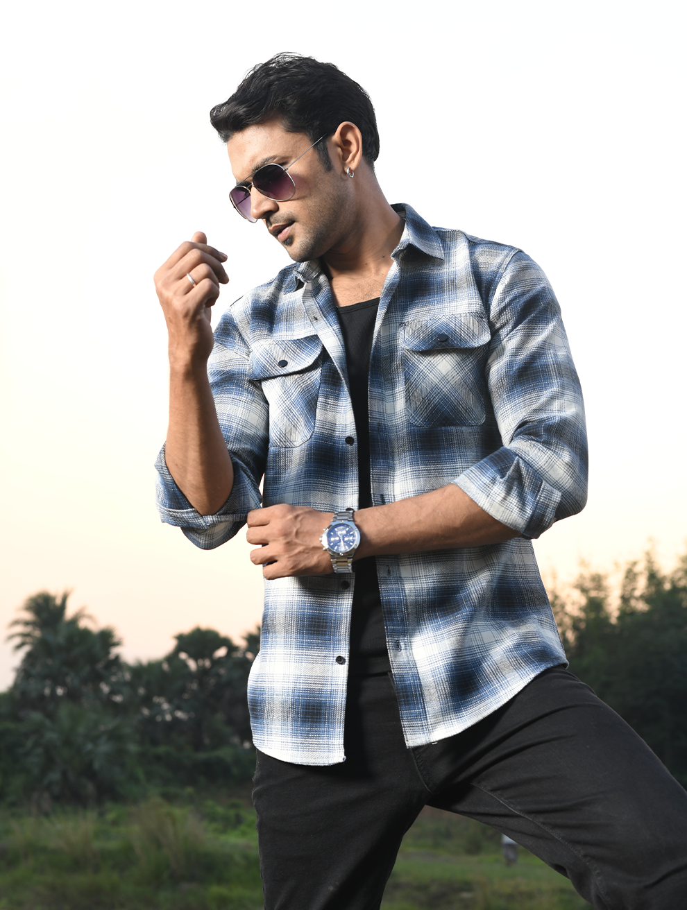 Long Sleeve Checked Flannel Shirt (WFS-003)