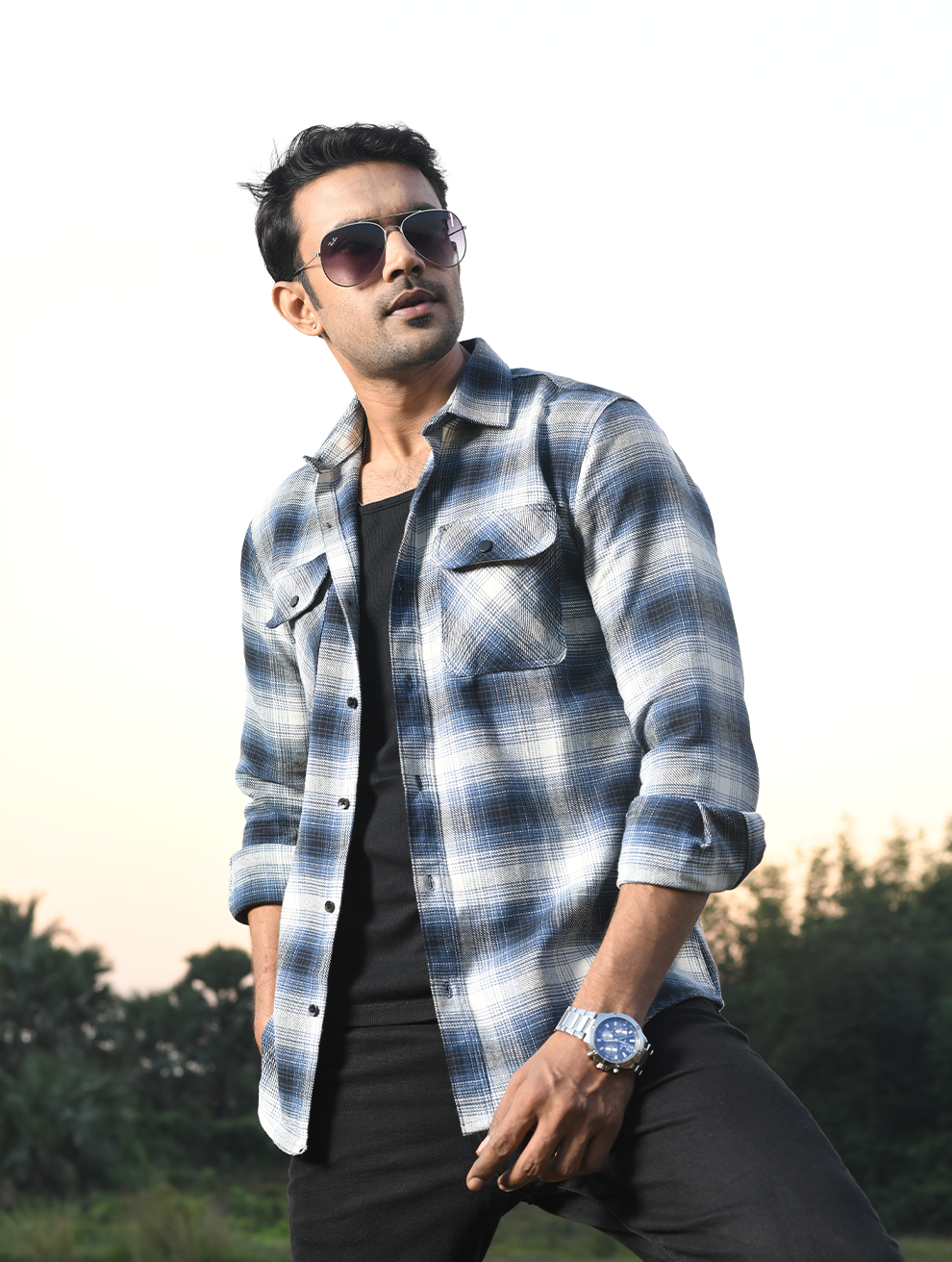 Long Sleeve Checked Flannel Shirt (WFS-003)