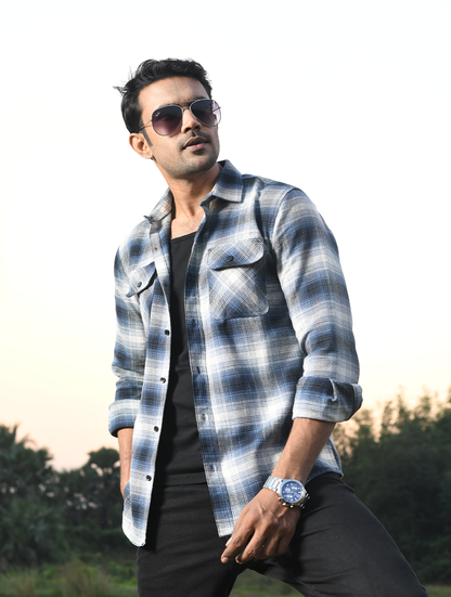 Long Sleeve Checked Flannel Shirt (WFS-003)