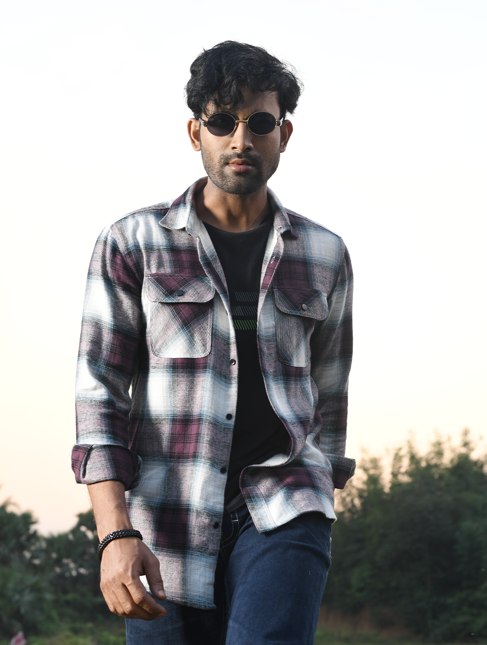 Long Sleeve Checked Flannel Shirt (WFS-004)