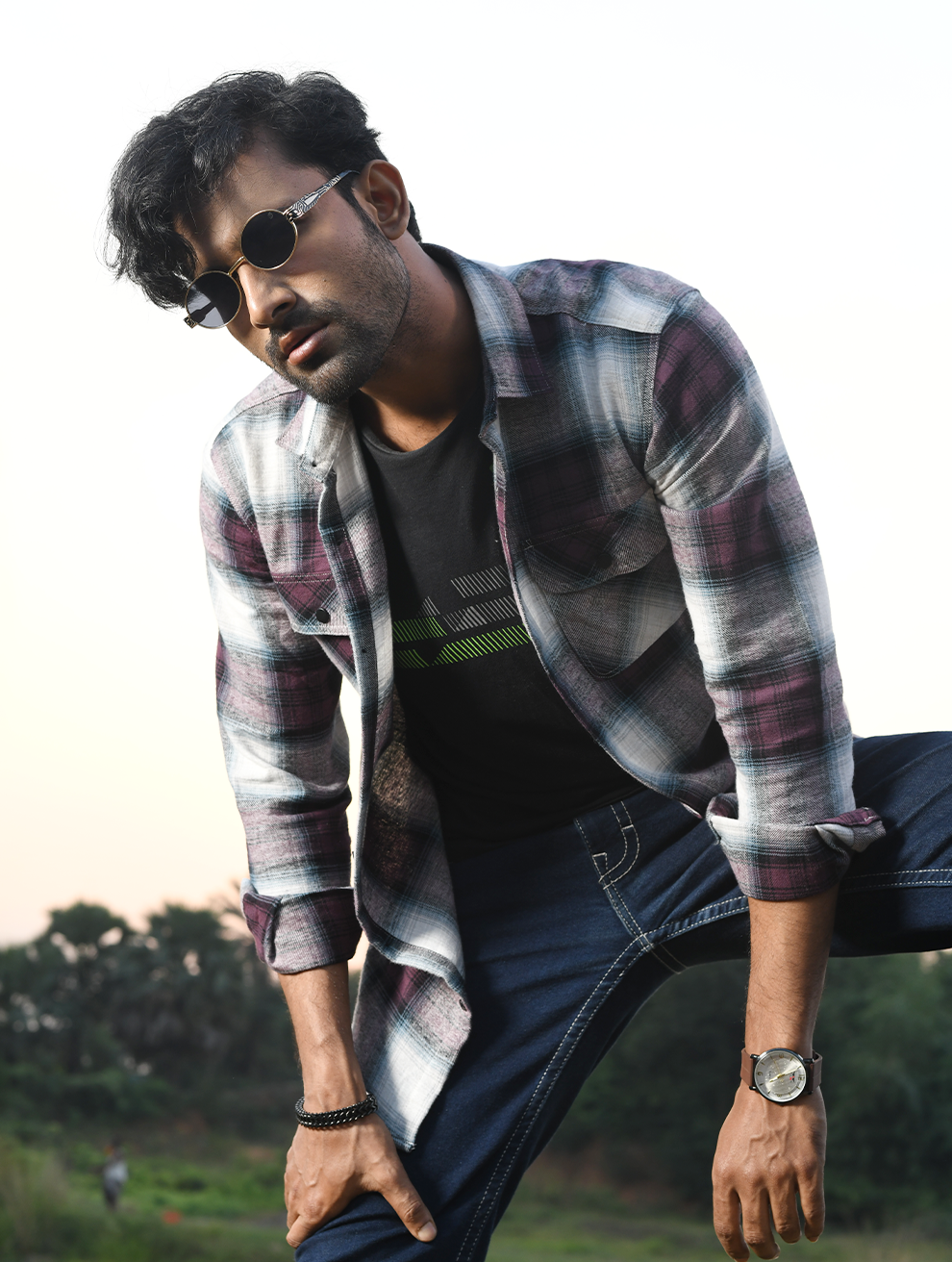 Long Sleeve Checked Flannel Shirt (WFS-004)