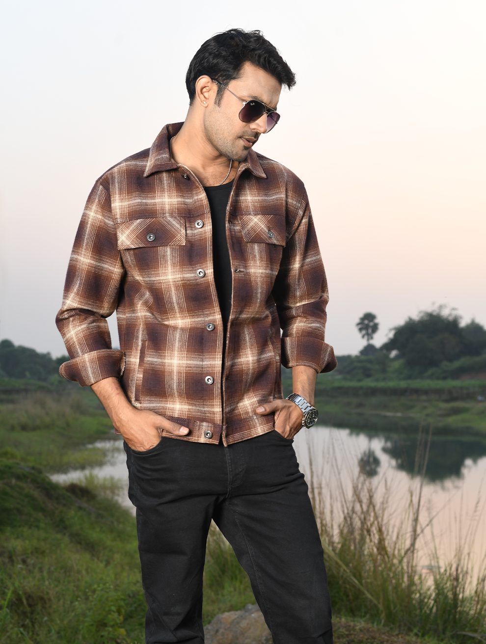 Men’s Shacket – Brown Plaid (SK-001)