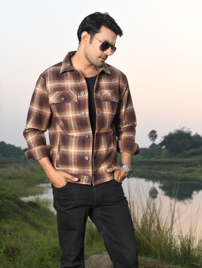 Men’s Shacket – Brown Plaid (SK-001)