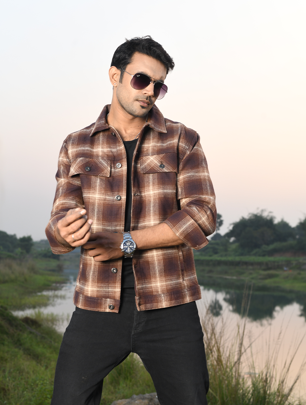 Men’s Shacket – Brown Plaid (SK-001)