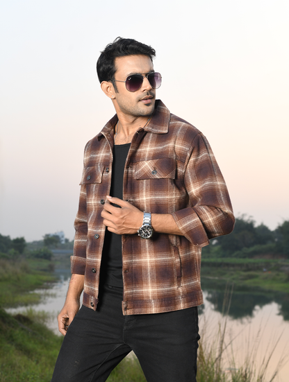 Men’s Shacket – Brown Plaid (SK-001)
