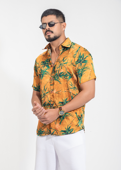Sunset Jungle Printed Half-Sleeve Shirt