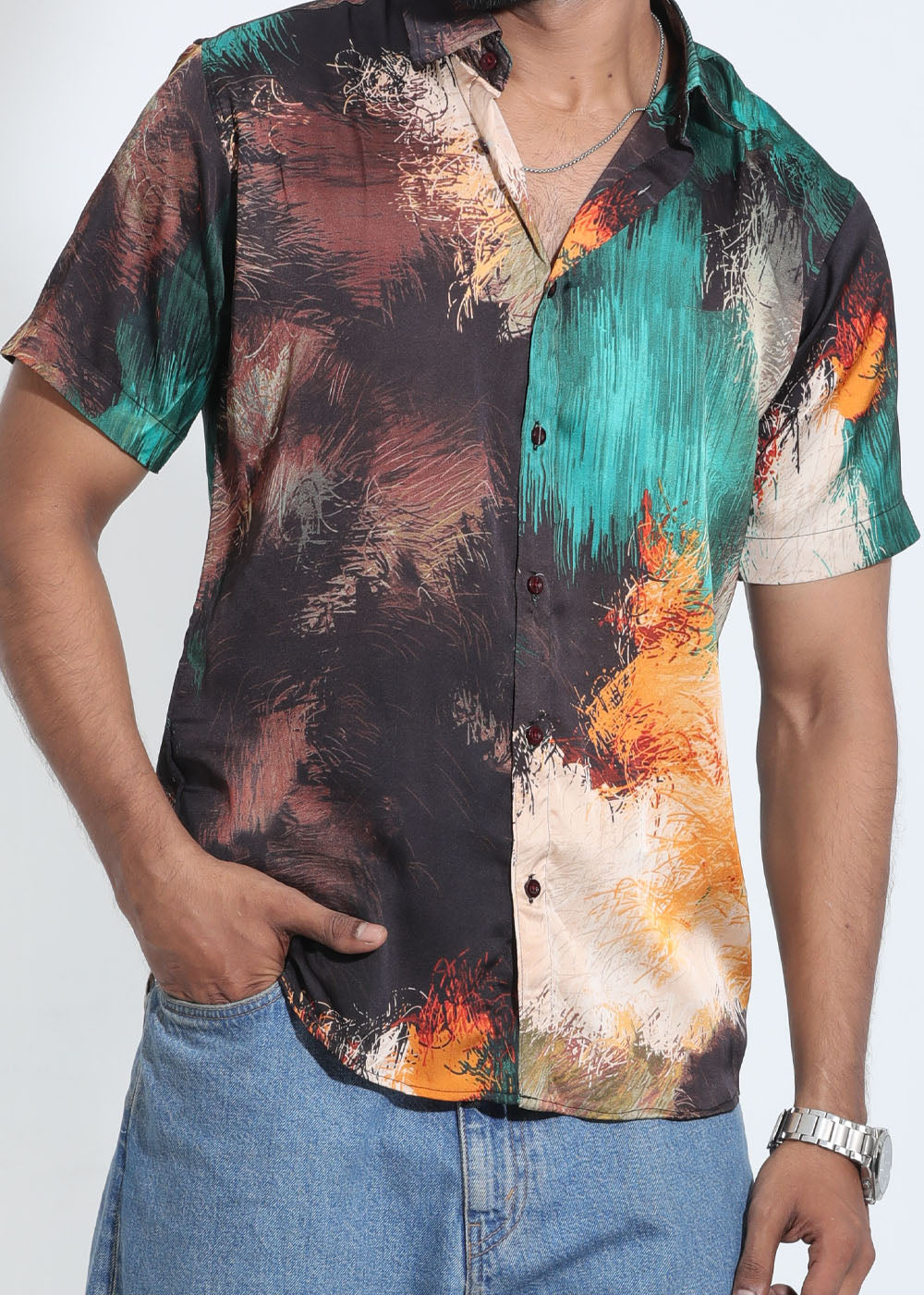 Color Splash Printed Casual Shirt