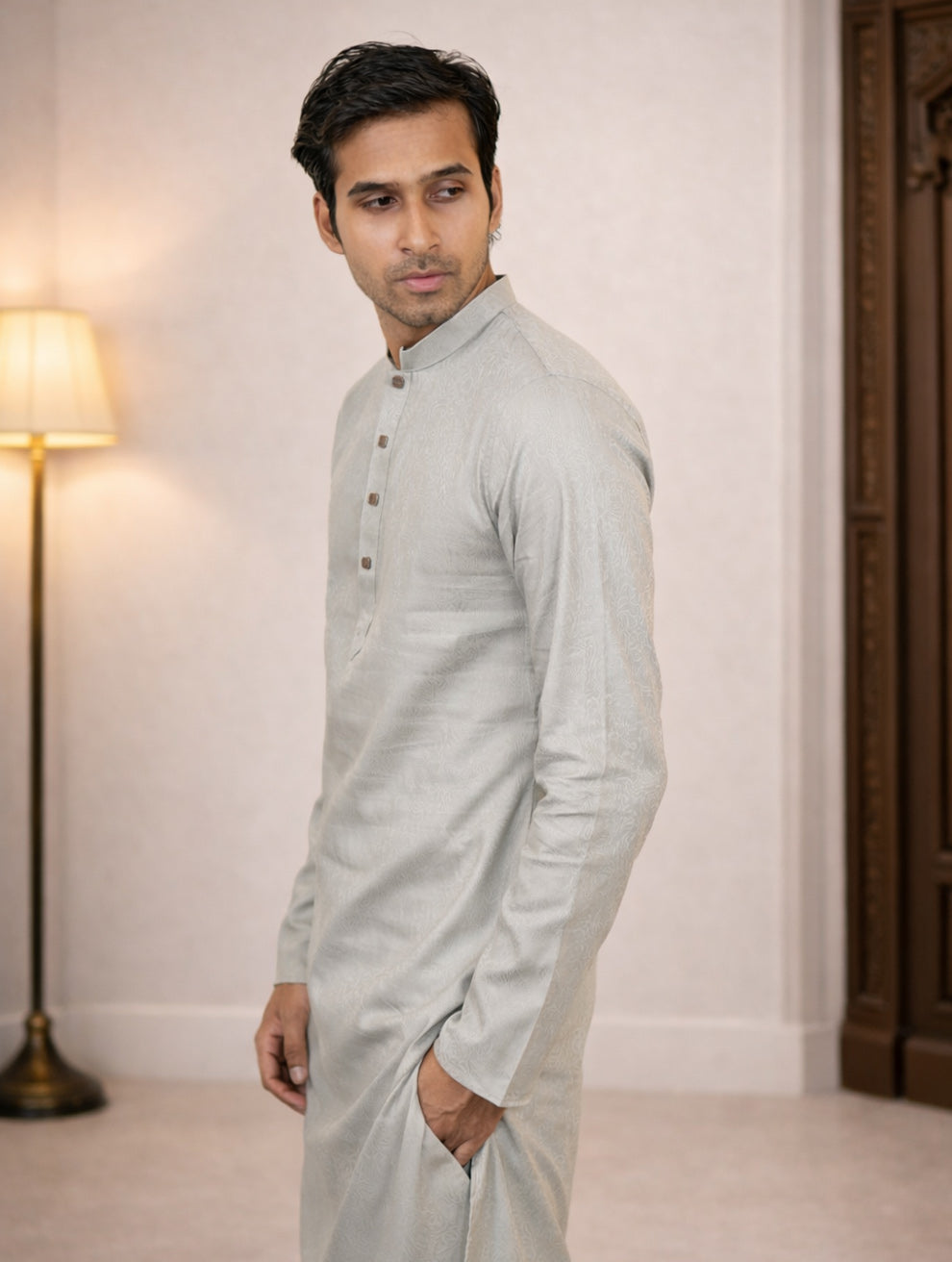 Frosted Silver Panjabi