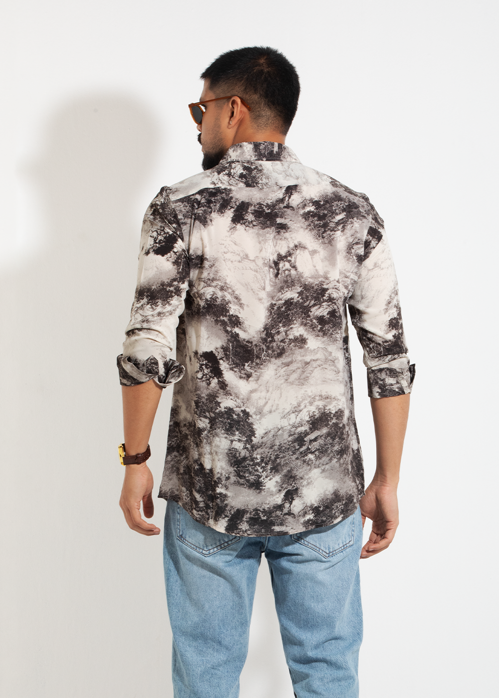 Monochrome Drift Men's Full-Sleeve Shirt