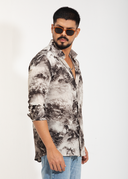 Monochrome Drift Men's Full-Sleeve Shirt