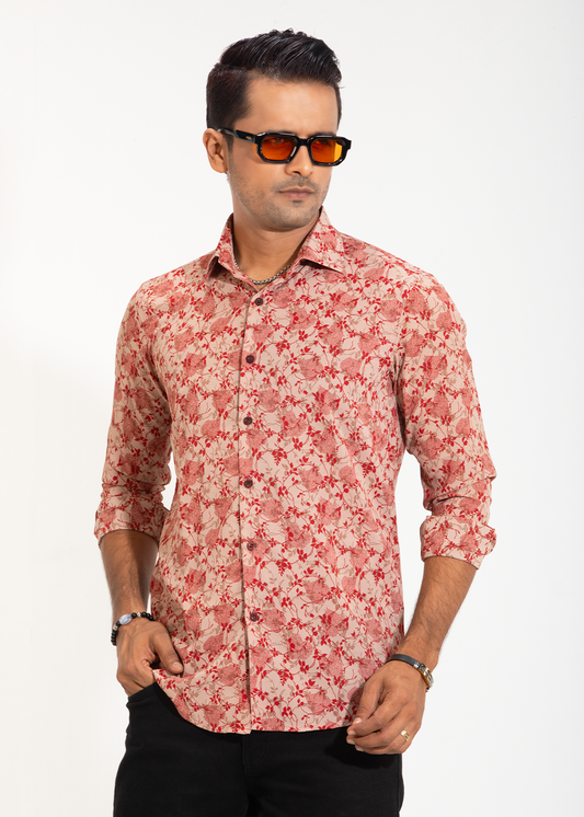 Floral Ember Men's Full-Sleeve Shirt