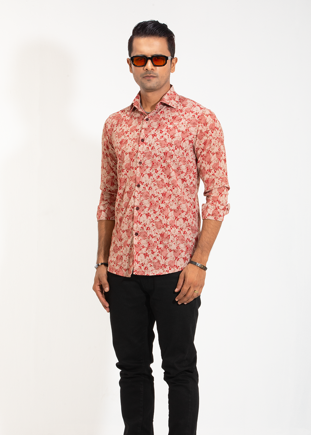 Floral Ember Men's Full-Sleeve Shirt