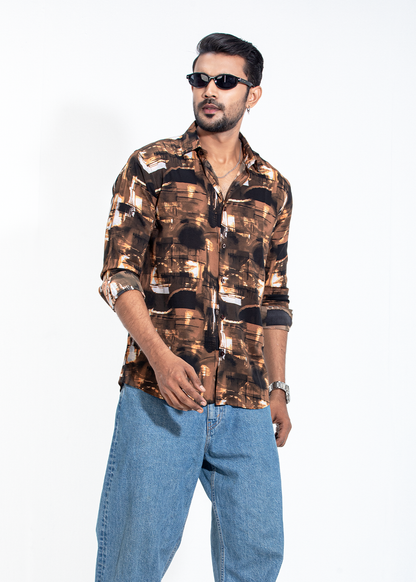 Burnt Teal Men's Full-Sleeve Shirt