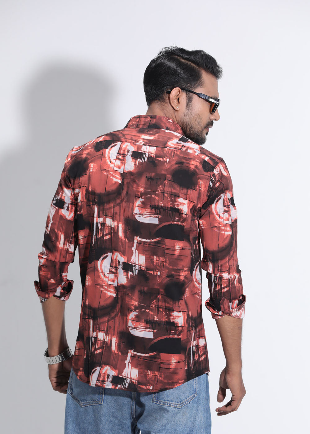 Teal Inferno Men's Full-Sleeve Shirt