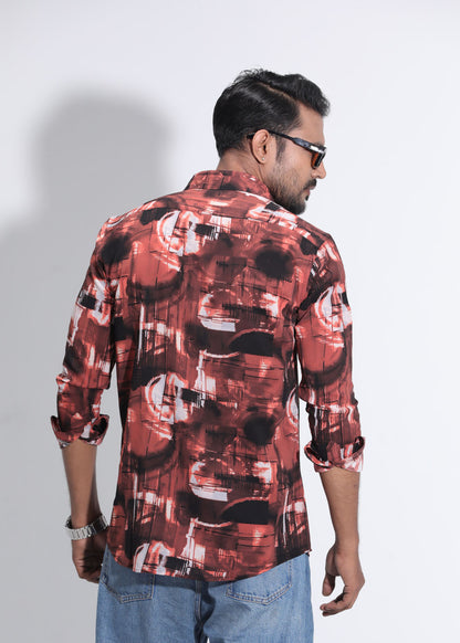 Teal Inferno Men's Full-Sleeve Shirt