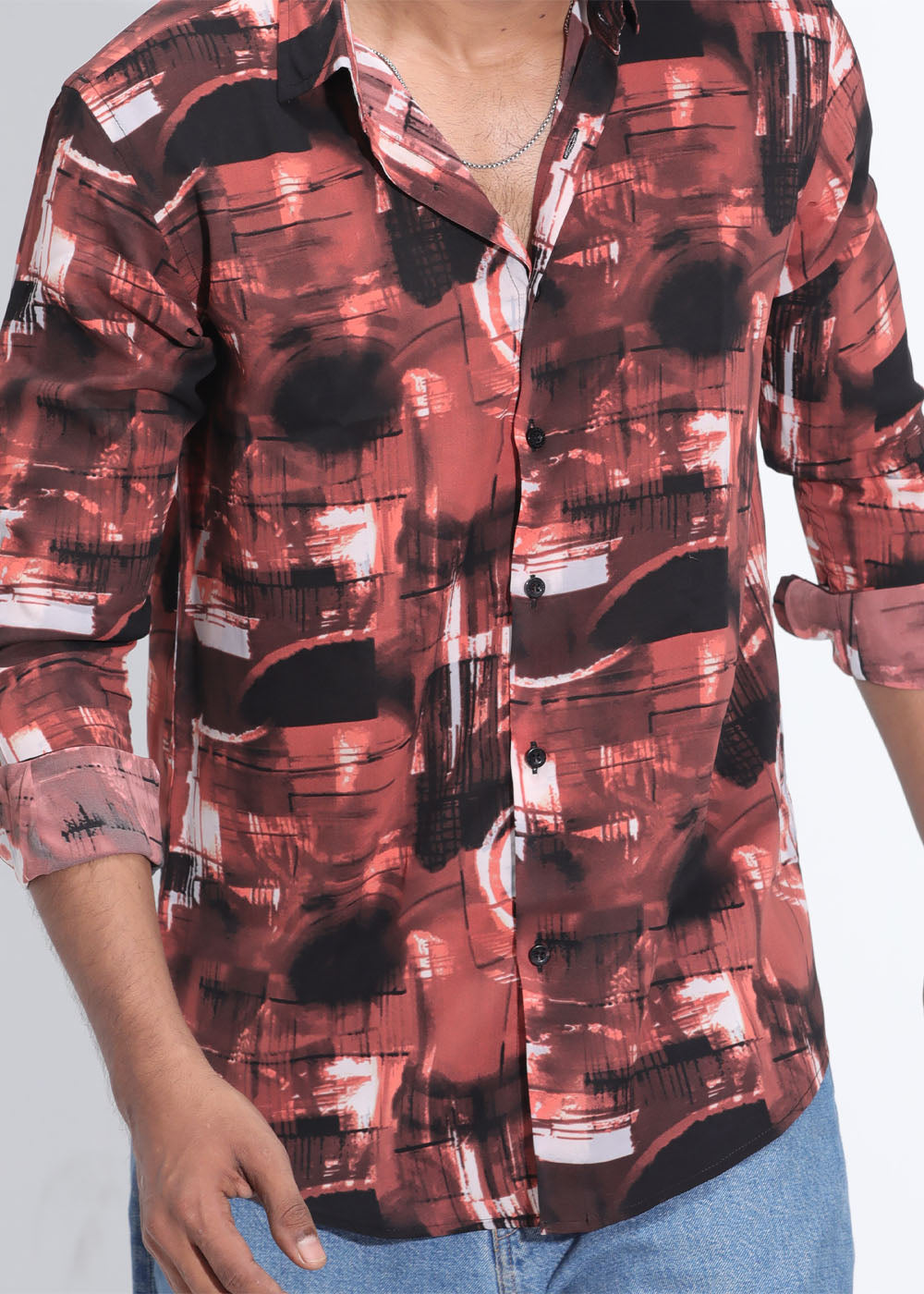 Teal Inferno Men's Full-Sleeve Shirt